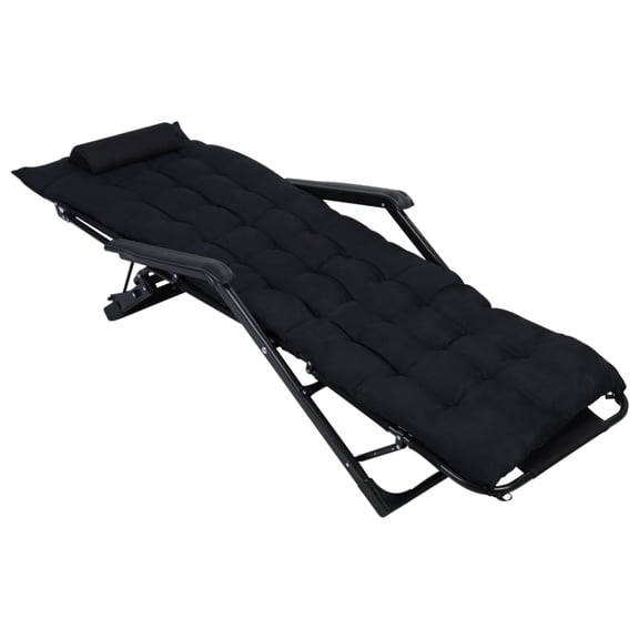 AQCW Lounge Chair, Oversized Folding Camping Cot, Adjustable 3 2 Position Adjustable Patio Chaise, Adults Reclining Folding Chaise with Pillow, Outdoor Sleeping Cot Bed, for Bedroom, Pool, Beach