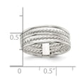 thumbnail image 3 of Auriga 925 Sterling Silver Polished and Twisted Multiple Attached Ring Size 7 for Women, 3 of 5
