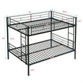 thumbnail image 2 of Harper & Bright Designs Full Size Metal Bunk Bed with Trundle, Full Over Full Metal Bed Frame with Ladder and Guardrail for Bedroom , Black, 2 of 7