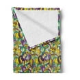 thumbnail image 2 of New Orleans Soft Flannel Fleece Throw Blanket, Mardi Gras Party Elements Carnival Hats and Crowns Traditional Pattern, Cozy Plush for Indoor and Outdoor Use, 70" x 90", Multicolor, by Ambesonne, 2 of 5