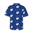 thumbnail image 4 of Xecao Moon Lamb print Hawaiian shirt - a stylish short-sleeve button-down for men, perfect for casual beach and tropical outings., 4 of 9