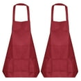 thumbnail image 1 of Unique Bargains 2pack Kitchen Cooking Aprons Polyester Art Aprons Pottery Apron Waterproof Artist Painting Apron Red, 1 of 5