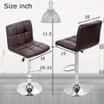 thumbnail image 7 of Bar Stools with Back Sets of 2 Swivel Adjustable Barstools Counter Height Modern Square PU Leather Bar Chairs Armless Island Chairs for Kitchen Counter, 7 of 7