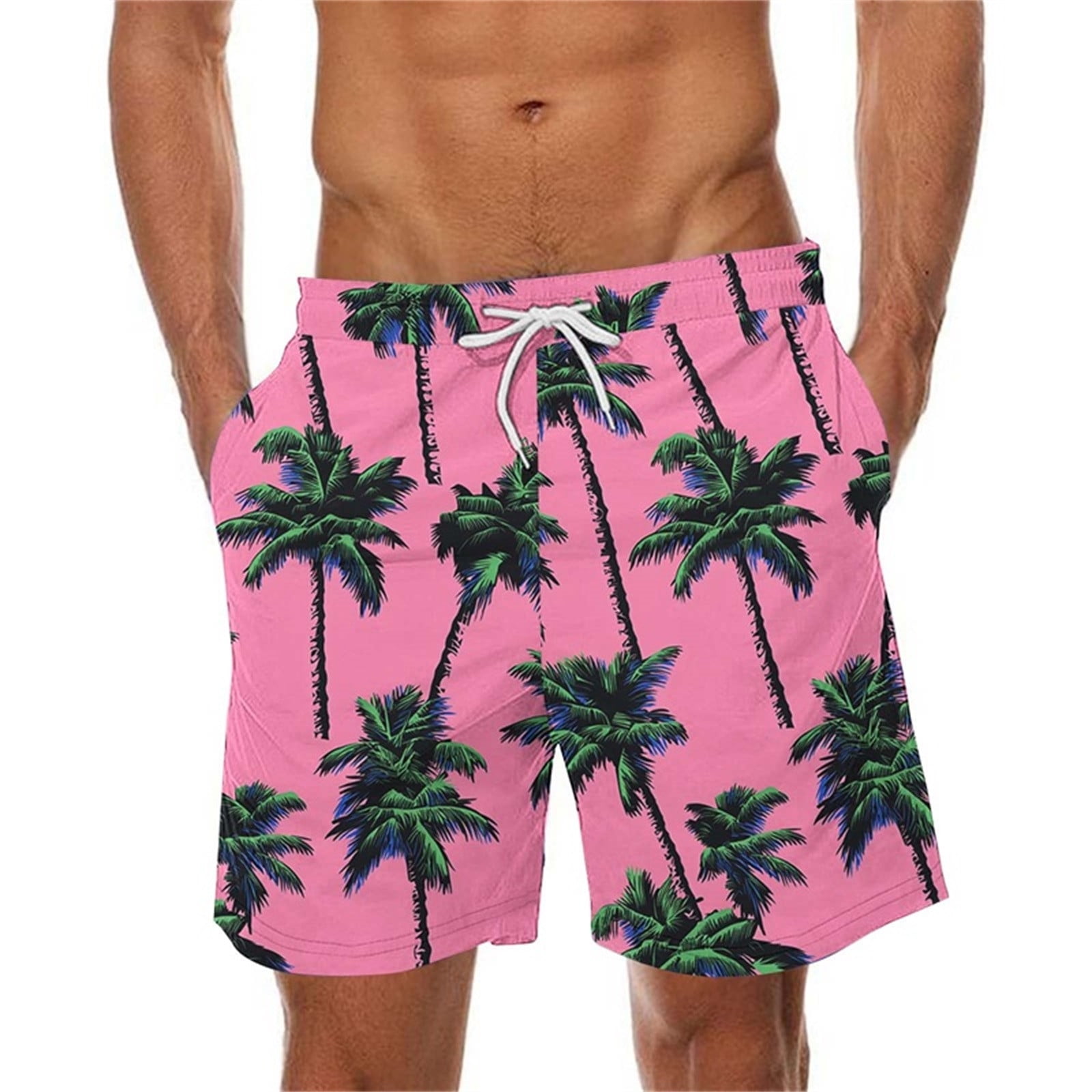 Unique Bargains Men's Animal Printed Shorts Regular Fit Summer
