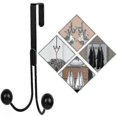 thumbnail image 1 of Iron Art Double Hanger Hooks Over Door Hats Free Punch Towel Organizer Home Storage Hook Holder Racks, 1 of 5