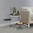 thumbnail image 5 of ACME Lynch Round Accent Table in Black and Chrome, 5 of 6