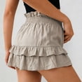 thumbnail image 5 of CAIVO Women Summer Fashion Waist Cinching Ruffle Casual Shorts Loose Fit Beach Bottoms Stylish Outdoor Work Solid Color Bottoms, 5 of 7