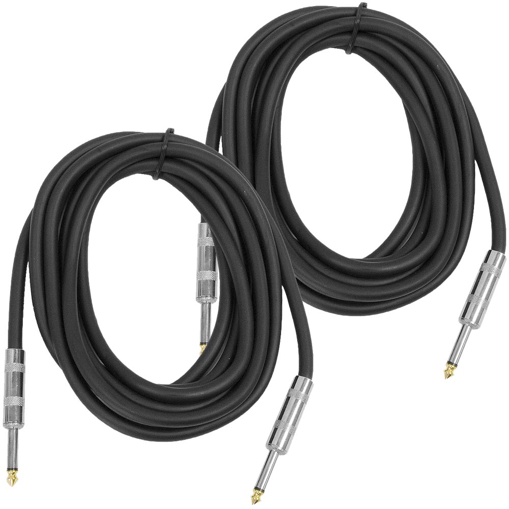 Seismic Audio (2 Pack) 10 Foot 1/4" to 1/4" Speaker Cables PA DJ