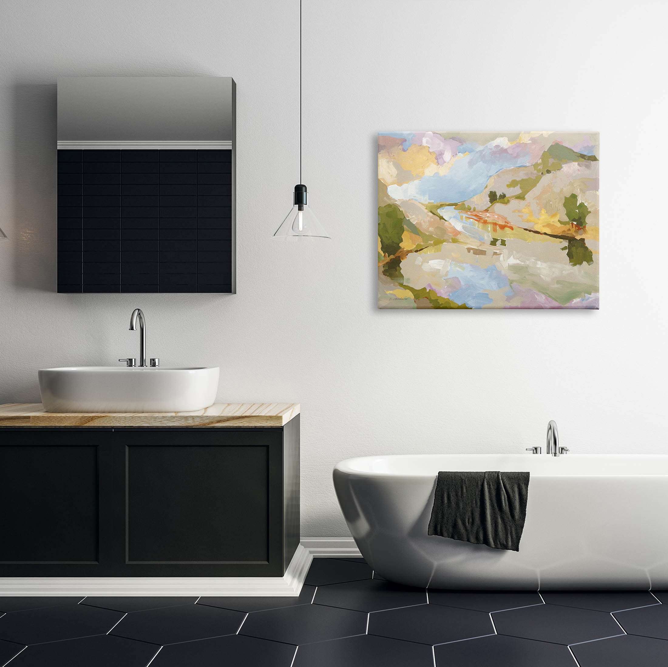 Stupell Industries Abstract Mountain Reflection Painting Painting Gallery Wrapped Canvas Print Wall Art, Design by Trevor Copenhaver