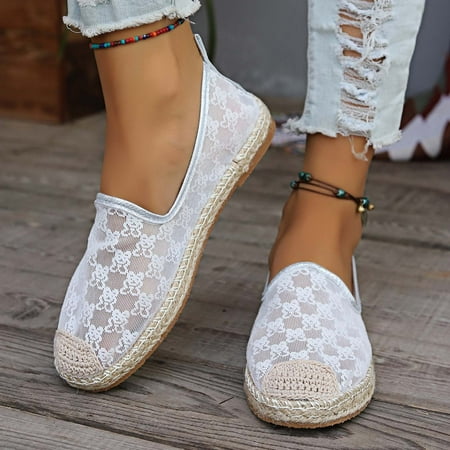 Xysaqa Flats for Women  Womens Walking Shoes Women s Summer New Mesh Knitted Flower Breathable Slip-on Shoes Shoes for Women Dressy on Clearance