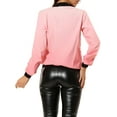 thumbnail image 3 of INSPIRE CHIC Women's Coat Casual Zip Up Bomber Jacket Windbreaker Outerwear with Pockets XS Pink, 3 of 7