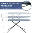 thumbnail image 3 of TOOLF Ironing Board, Iron Board with Heat Resistant Cover & Iron Rest, 7 Height Adjustable, 43x13 in, Blue, 3 of 8