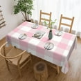 thumbnail image 2 of Rectangle Table Cloth, Girly Pastel Pink Gingham Plaid Resistant Washable Tablecloth Decorative Table Cover for Dining, Indoor and Outdoor, 2 of 6