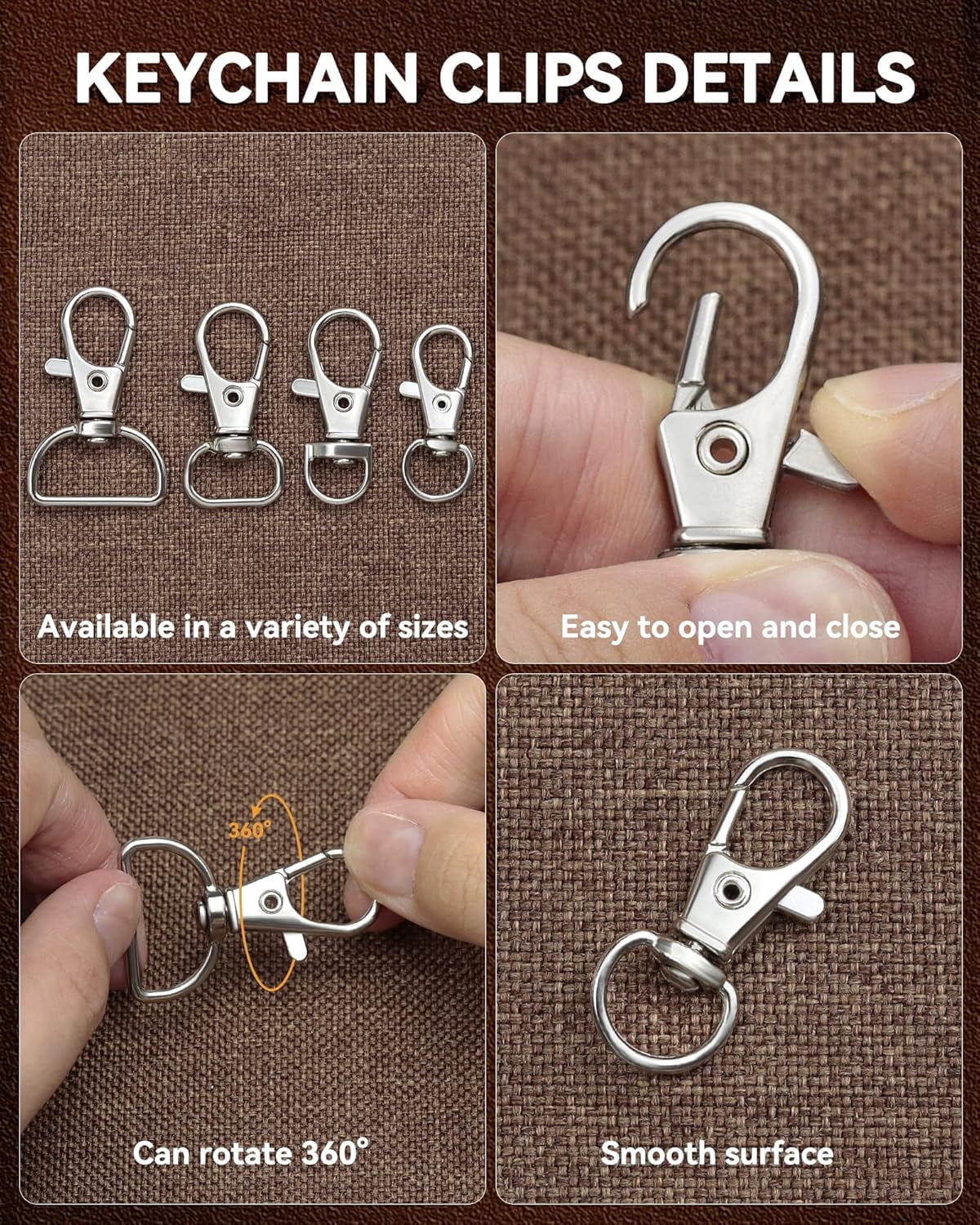 325PCS Keychain Making Kit - Keychain Clip with Key Ring, Lobster Claw Clasp, Swivel Snap Hook, Jumprings & Extender Chain for Crafts, DIY Projects & Purse Making Supplies