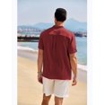 thumbnail image 3 of COOFANDY Mens Summer Henley Shirts Button Vacation Shirt Collarless Casual T-Shirts, 3 of 6
