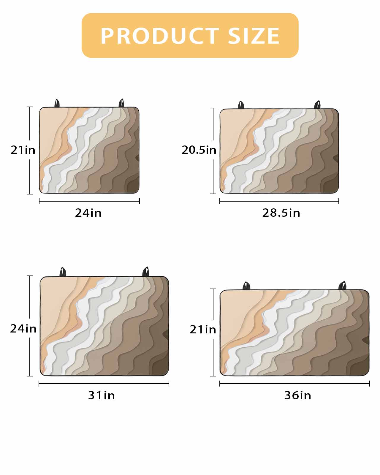 nqOlkjepod Large Induction Cooktop Protector Mat 24"x21", Brown Coastal Beach Stove Top Covers for Electric Stove, Retro Farmhouse Ocean Waves Striped Stove Burner Cover Mats, Glass Top Stove Cover