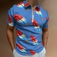 thumbnail image 2 of Fun Rocket Pop Popsicle Pattern Men Zipper T-shirt Summer Casual Short Sleeve T-shirt Top, 2 of 7