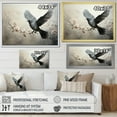 thumbnail image 4 of Designart "Minimalist Onyx Avian Soar" Animals Bird Floater Framed Wall Decor, 4 of 5