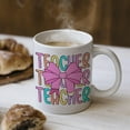 thumbnail image 4 of Teacher Gifts Coffee Mug - Teacher Mug, Teacher Coffee Mug, Teacher Gifts for Women, Teacher Appreciation Gifts, Teacher Gifts for Christmas, Preppy Pink Bow Teacher Ceramic Coffee Mug 11 oz, 4 of 6