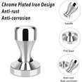 thumbnail image 4 of piece Tamper - 51 mm - Stainless Steel Tamper Tool - Espresso Accessory - Wooden Coffee Distributor for Espresso - 51*51*88 mm - For making espresso - Silver, 4 of 6
