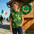 thumbnail image 5 of hengsof Kids' Short Sleeve Printed Button Down Collared Casual Shirt with Chest Pocket, 5 of 7