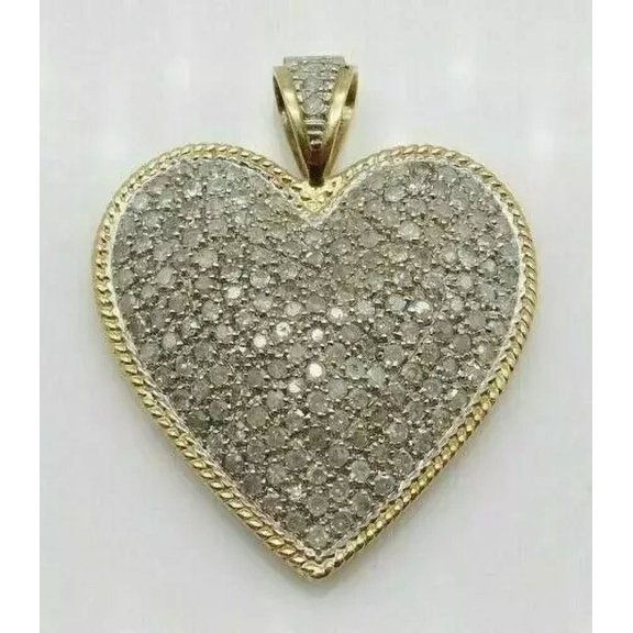 3Ct Round Cut Lab Created Diamond Women's Pendant 14K Yellow Gold Plated Silver