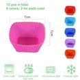 thumbnail image 2 of Paquete de 12 moldes de silicona para hornear, moldes reutilizables para muffins, juego de moldes para pasteles antiadherentes, forro de silicona para magdalenas, tamaño estándar, soporte para, 2 of 7