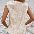 thumbnail image 4 of Women's Fashion Sparkling Sleeveless Top, Round Neck Base Shirt, Sequin Tank Top, Lightweight Pullover Shirt, Versatile Sleeveless Blouse for Layering, Casual and Stylish Women's Sleeveless Shirt, 4 of 6