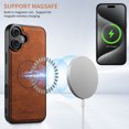 thumbnail image 3 of Dteck Magnetic Case for iPhone 16 Plus, Detachable Wallet PU Leather Case with Card Slot Kickstand Business Retro Phone Cover, Khaki, 3 of 6