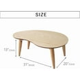 thumbnail image 2 of EMOOR Wood Folding Coffee Table Pear-Shaped (31.5"x20.5") White, Floor Sitting Low Table Small Space Minimalist Japanese Tatami Room, 2 of 7