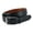 Black, variant on Trafalgar Gregorio Herringbone Embossed Feather Edged Leather Belt (Men)