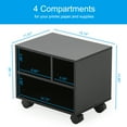 thumbnail image 4 of FITUEYES Mobile Under Desk Printer Stand with Wheels, Portable Printer Cart with 3 Compartments Storage Spaces for Home Office, Stone Black, 4 of 6