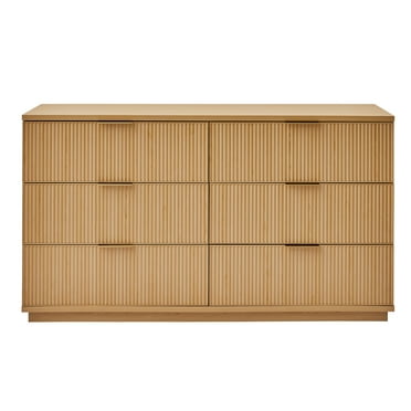 Better Homes & Gardens Lillian Fluted 6 Drawer Dresser, Natural Pine Box 1