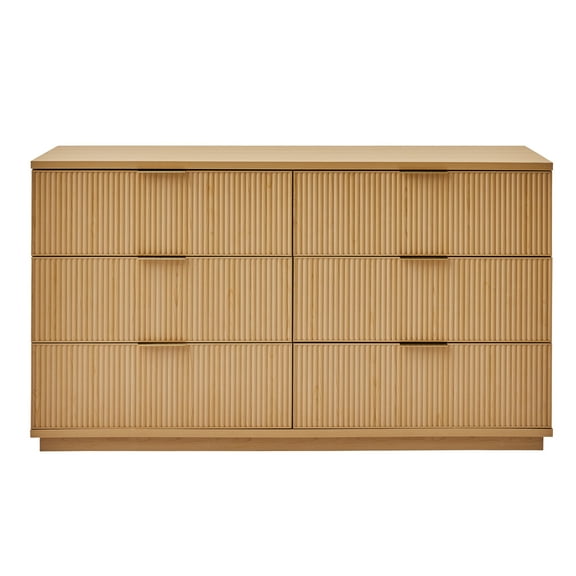 Better Homes & Gardens Lillian Fluted 6 Drawer Dresser, Natural Pine Box 1