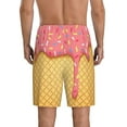 thumbnail image 2 of Yiaed Pink Ice Cream for Men's Soft Sleep Pajama Short Lounging Pajama Shorts-Large, 2 of 8