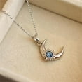 thumbnail image 6 of Opal Sun Moon Celestial Pendant Necklace for Women Gold Plated Artificial Birthstone Crescent Charms Link Chain Necklace Adjustable Dainty Birthday Christmas Holiday Jewelry Gift 18", 6 of 12
