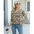 thumbnail image 5 of TEMOFON Women's Boho Print 3/4 Sleeve Tops V Neck Tunic Blouses Dressy Casual Shirts Summer Lightweight Floral Paisley Pattern Tee, 5 of 7