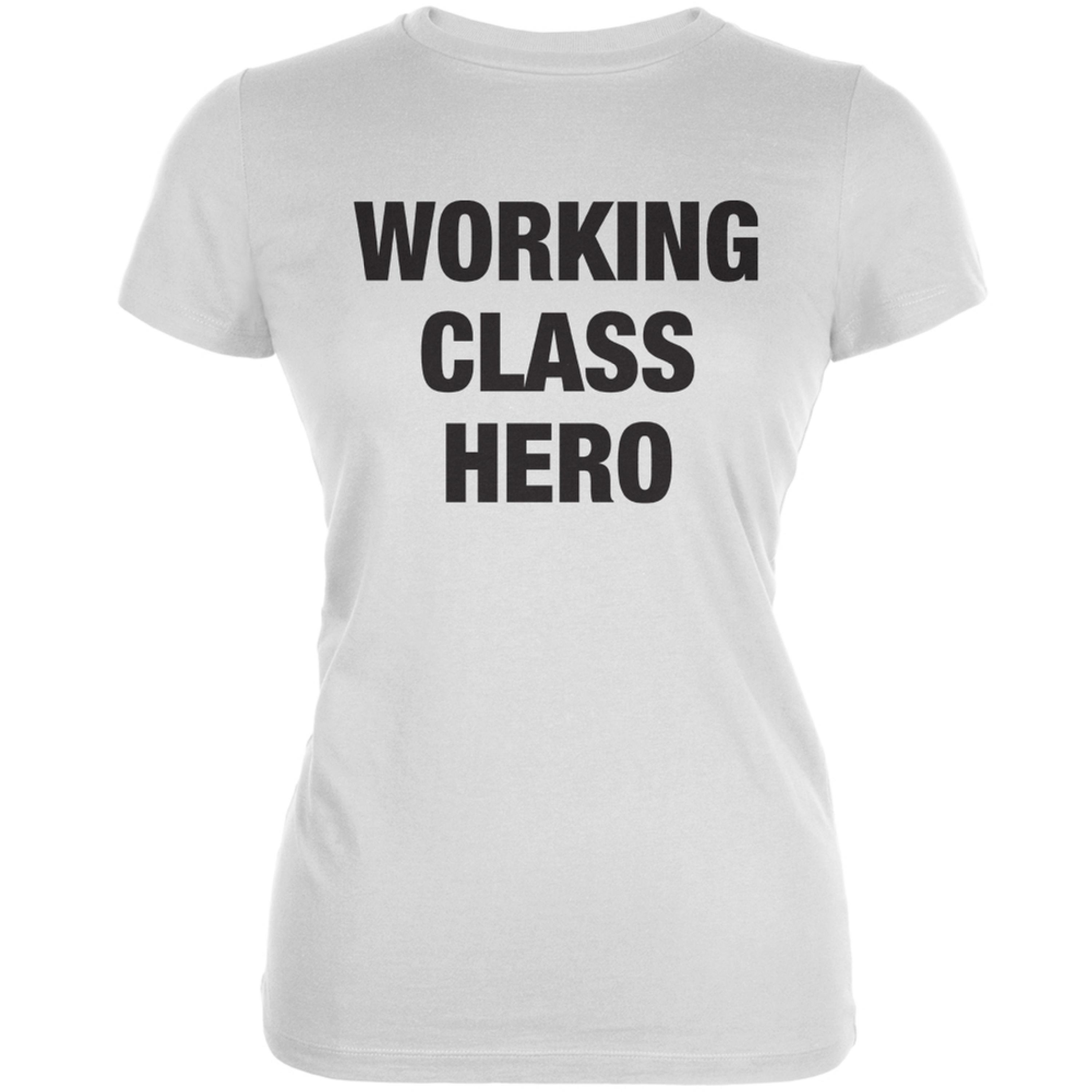 Old Glory Working Class Hero Inspired By John Lennon White Juniors Soft T Shirt Large Walmart Com Walmart Com