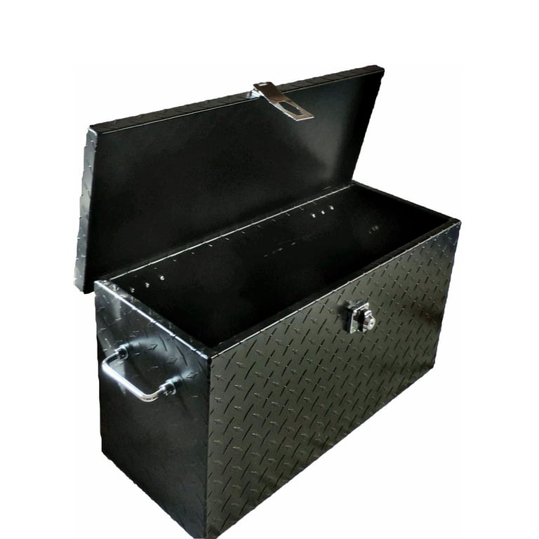 Diamond Plate Black Aluminum Tool Box Small 16 Universal Fit 