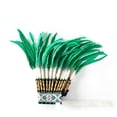 thumbnail image 4 of Tocado de plumas de jefe para espectáculos de danza, presentaciones en escenario y disfraces. Verde, 4 of 9
