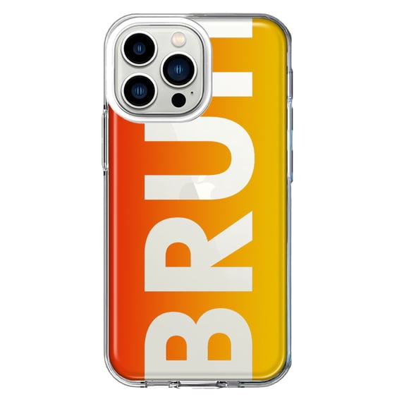 MUNDAZE Apple iPhone 13 Pro Shockproof Clear Hybrid Protective Phone Case Orange Red Clear Funny Text Quote Bruh Cover