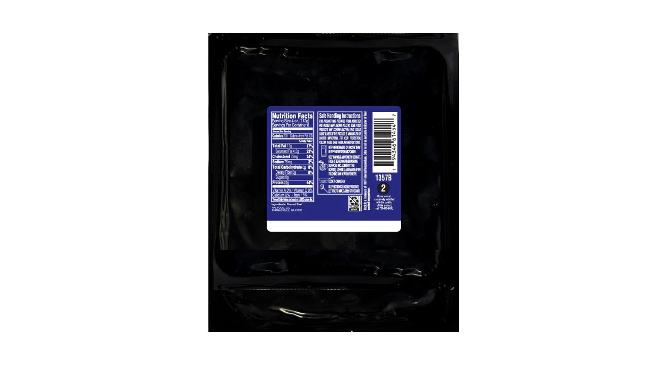 Fresh 90% Lean 10% Fat Sirloin Ground Beef, 2 lb Brick, No Antibiotics