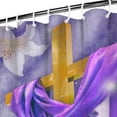 thumbnail image 3 of Easter Shower Curtain, He is Risen Shower Curtains for Bathroom, Spring Easter Floral Home Decor Waterproof Fabric with Hooks 72x72 Inch, 3 of 4