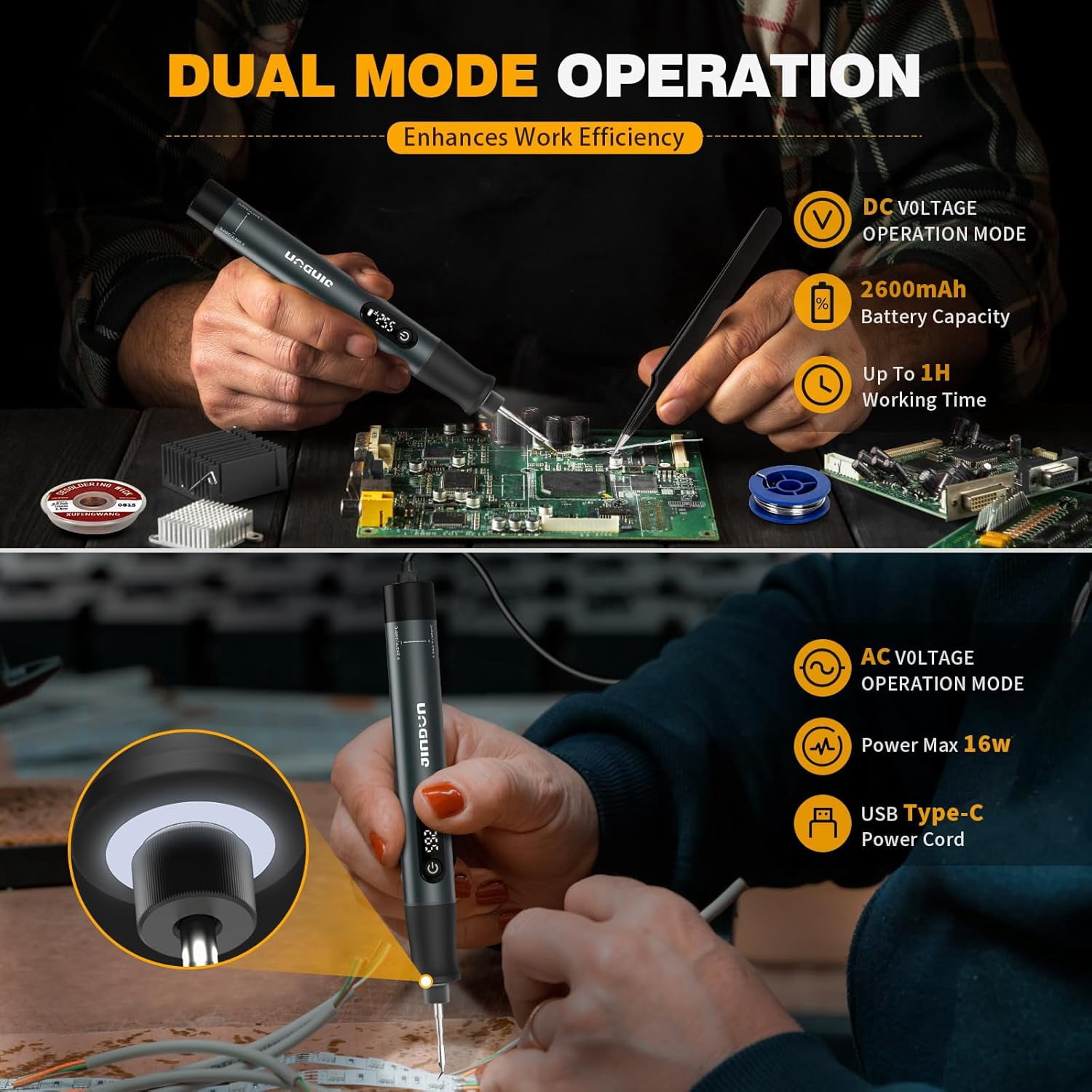 Taotique Soldering Iron Kit, Cordless Soldering Iron, 12 Seconds Fast Heating(392°F-842℉), Auto Sleep, 3 Precision Soldering Tips, Soldering Iron for Precision Repair
