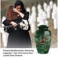 thumbnail image 3 of MUKTIVE Cardinal Bird Set of 5 Burial Urns for Adult Human Ashes - Green Urns for Human Ashes Male & Female - Funeral Urn for Men Cremation - Memorial Large Burial Urn (1 Large, 4 Keepsake), 3 of 5