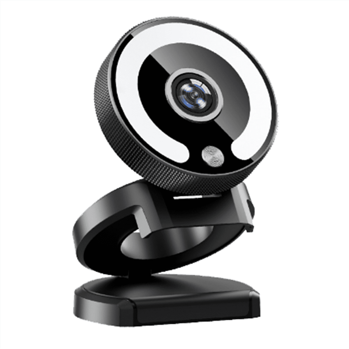 4K Webcam HD Camera with Fill Light Laptop PC Computer Live Broadcast Camera Video Web Camera Microphone Webcast,1 * Camera,Black & White