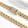 thumbnail image 4 of 2 Pcs Chunky Chain Necklace Inlaid Shiny Rhinestone Adjustable Hip Hop Style Punk Necklace Set, 4 of 5