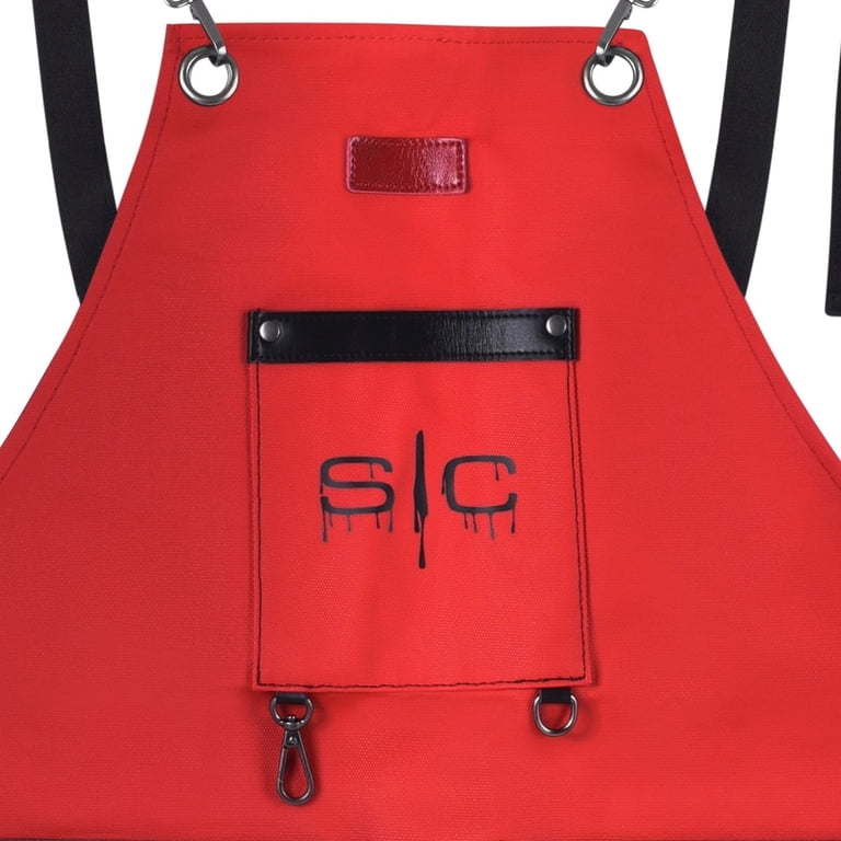 【新品未使用】 FORME 2026TEAM APRON レッド Stylecraft Waterproof Crossback Apron, 3 Pockets, Barber or Salon