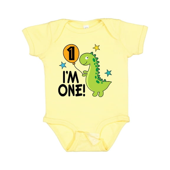 Inktastic 1st Birthday Dinosaur 1 Year Old Boy Boys or Girls Baby Bodysuit