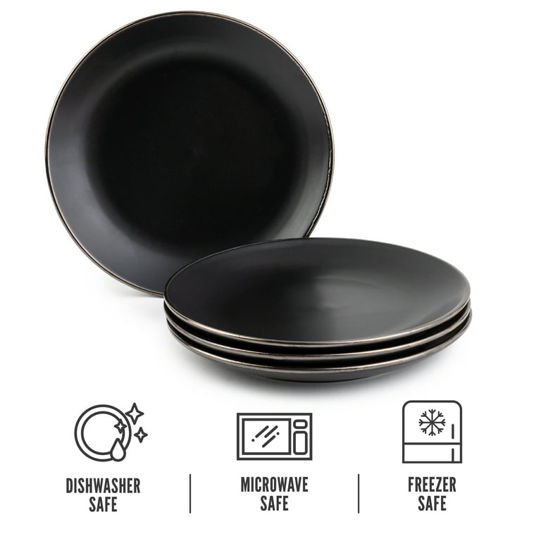 Black Round Microwave Safe Plate